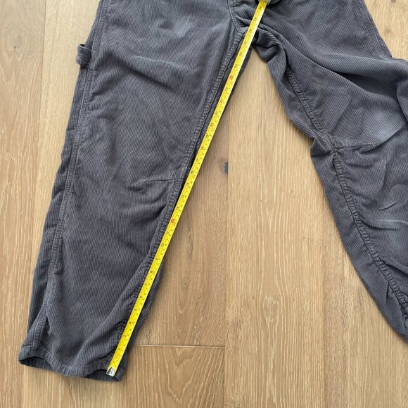 Free People Pants Women 27 Corduroy Gray Faye Low Slung Boyfriend Cargo Grey - Picture 10 of 14